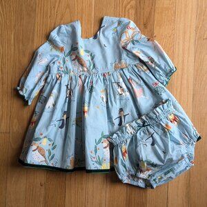 Pink Chicken 12 Days of Christmas Baby Dress 3-6 Months